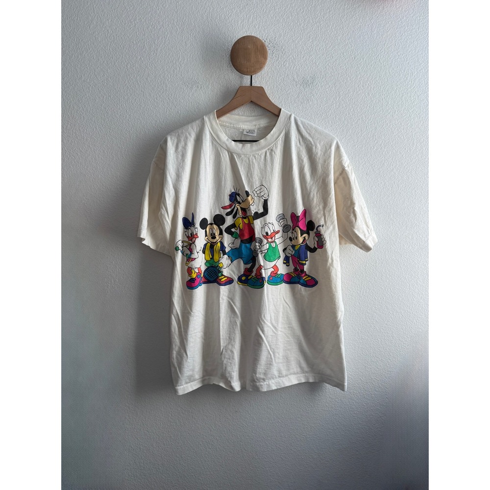Vintage Disney Mickey Minnie Goofy Donald Duck Ritz Excersize Tshirt Size Large